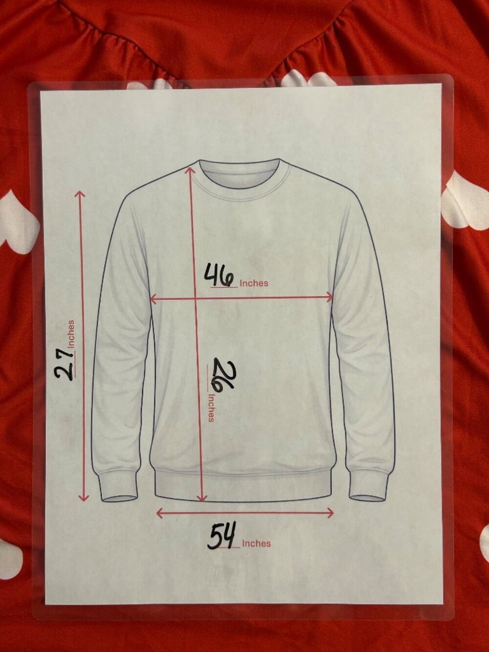 Red & White Heart Long Sleeve Top Sz 1X Women's Lightweight Valentine's Day Love - Picture 8 of 8